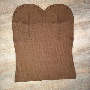 ⭐️Reoria brown sweetheart neckline crop tube top